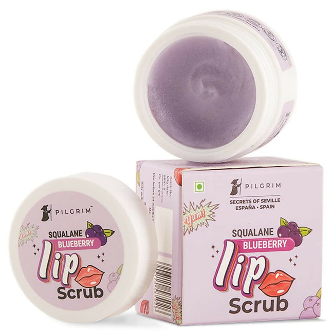 Pilgrim Spanish Lip Scrub (Blueberry) For Dark Lips, Gentle Exfoliation, Hydrated, Smooth & Soft Lips Hover Image