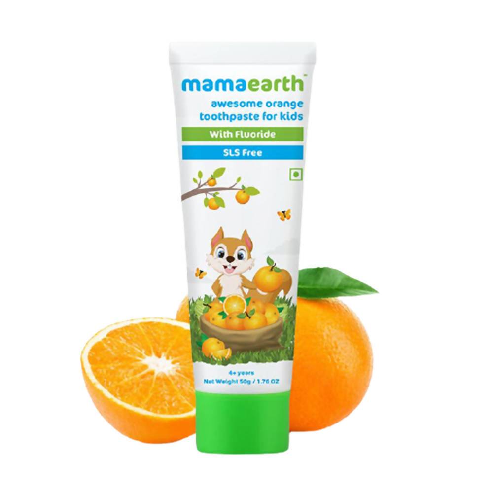 Mamaearth Awesome Orange Baby Toothpaste Cleanses Teeth, Provides Healthy Teeth & Gums