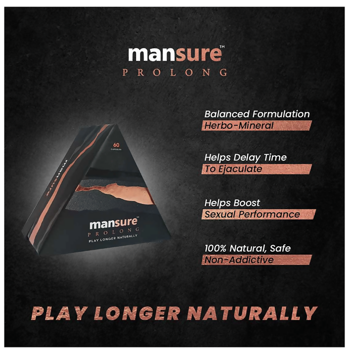 Mansure Prolong Capsules with Maca Root, Ginseng Ashwagandha & Safed Musli