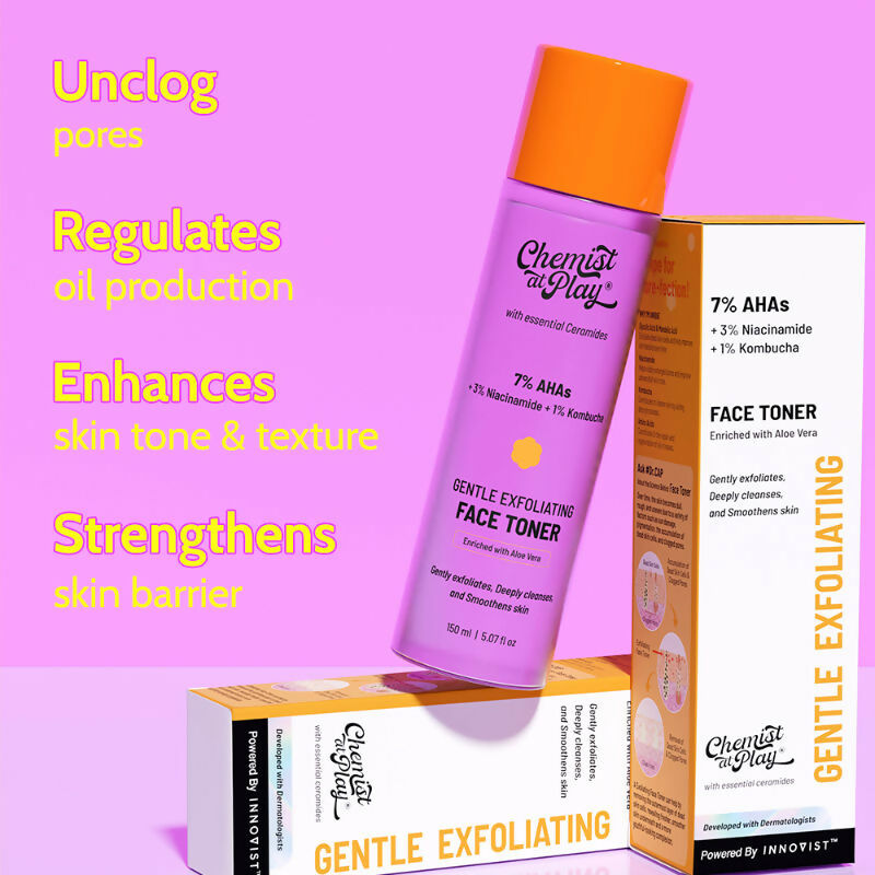 Chemist At Play Gentle Exfoliating Face Toner For Glowing Skin