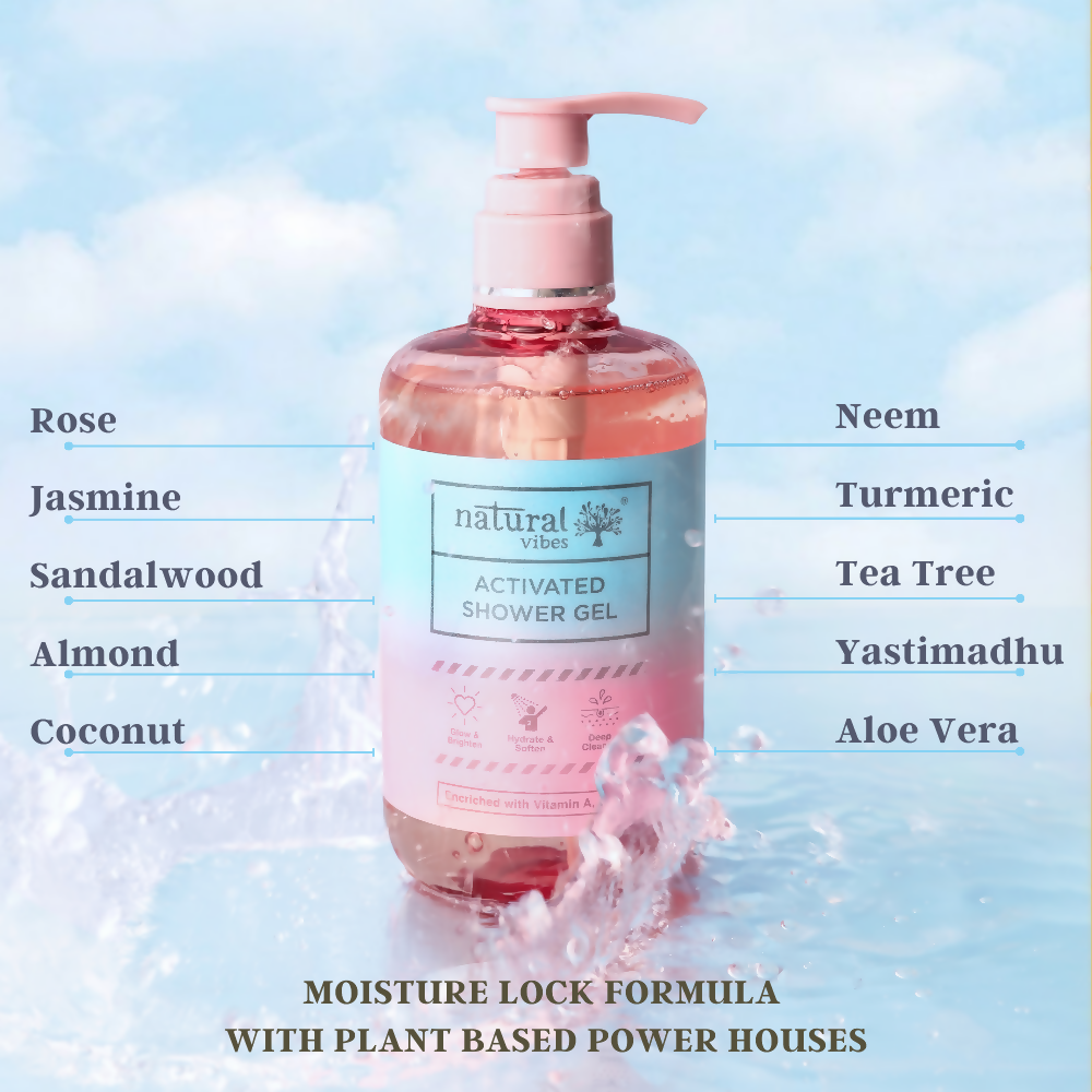 Natural Vibes Glow & Moisturising Bath and Body Regime with Shower Gel Body Wash & Lotion