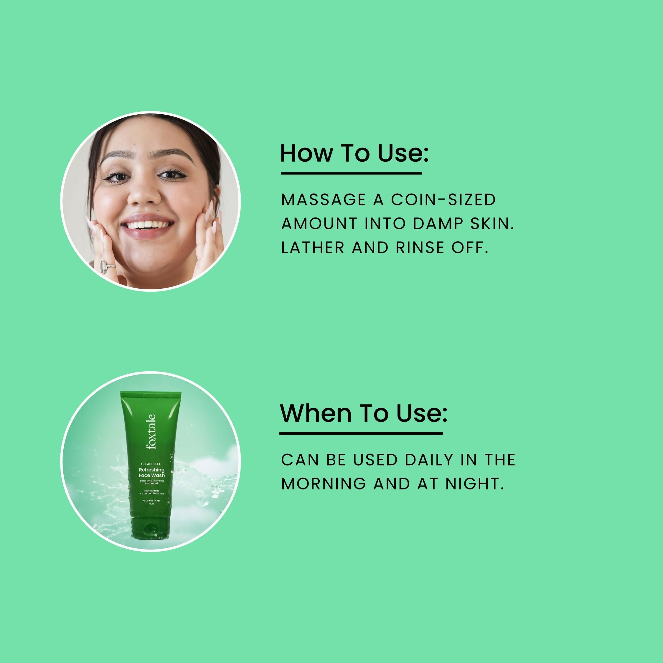 Foxtale Refreshing Face Wash For Deep Cleansing with Niacinamide - Hydrates & Brightens Skin