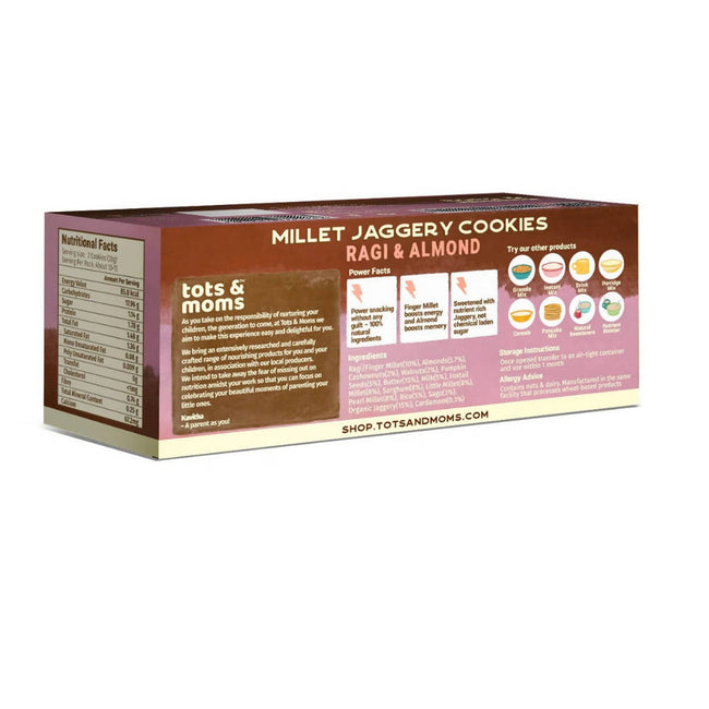 Tots and Moms Millet & Jaggery Cookies with Ragi & Almonds Main Image