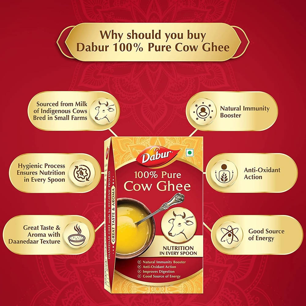 Dabur Cow Ghee | Desi Cow Milk Ghee | Made From Grass Fed Cow's Milk | Organic Ghee