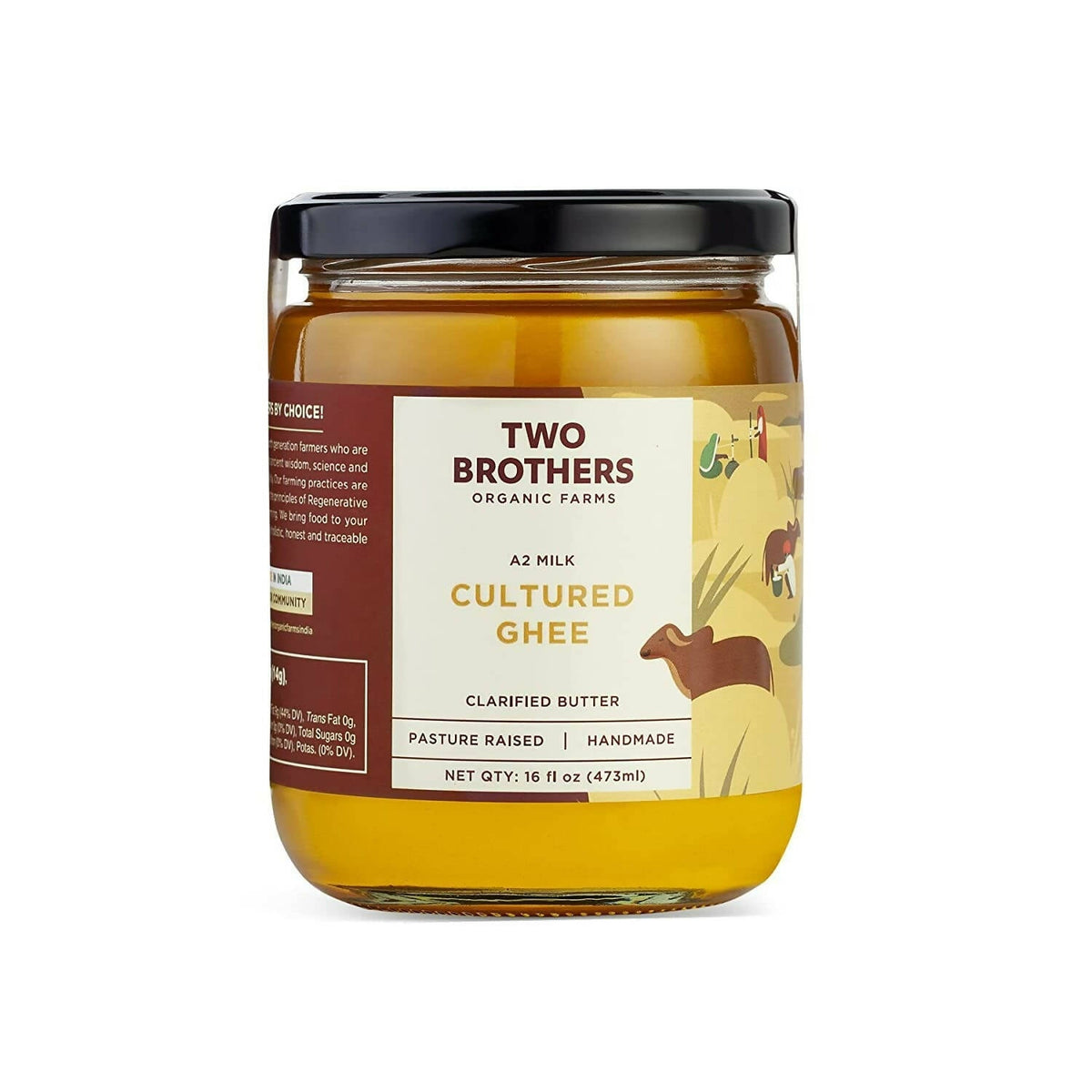 Two Brothers Organic Farms - A2 Ghee Cultured Cow Desi Ghee | 100% Pure and Natural - Desi Ghee - Highly Nutritious -  Boost Immunity & Energy