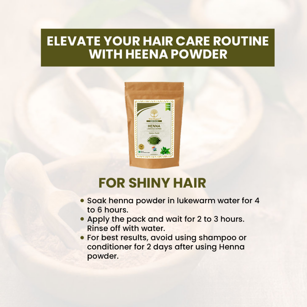 Wild Organic Henna Hair Colour Powder For Smooth Hair Pack