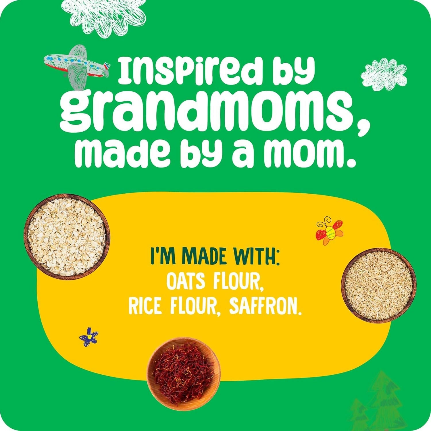 Yogabar Yogababy Saffron & Oats Mix, Healthy Porridge Mix For Infants, Kids, Children