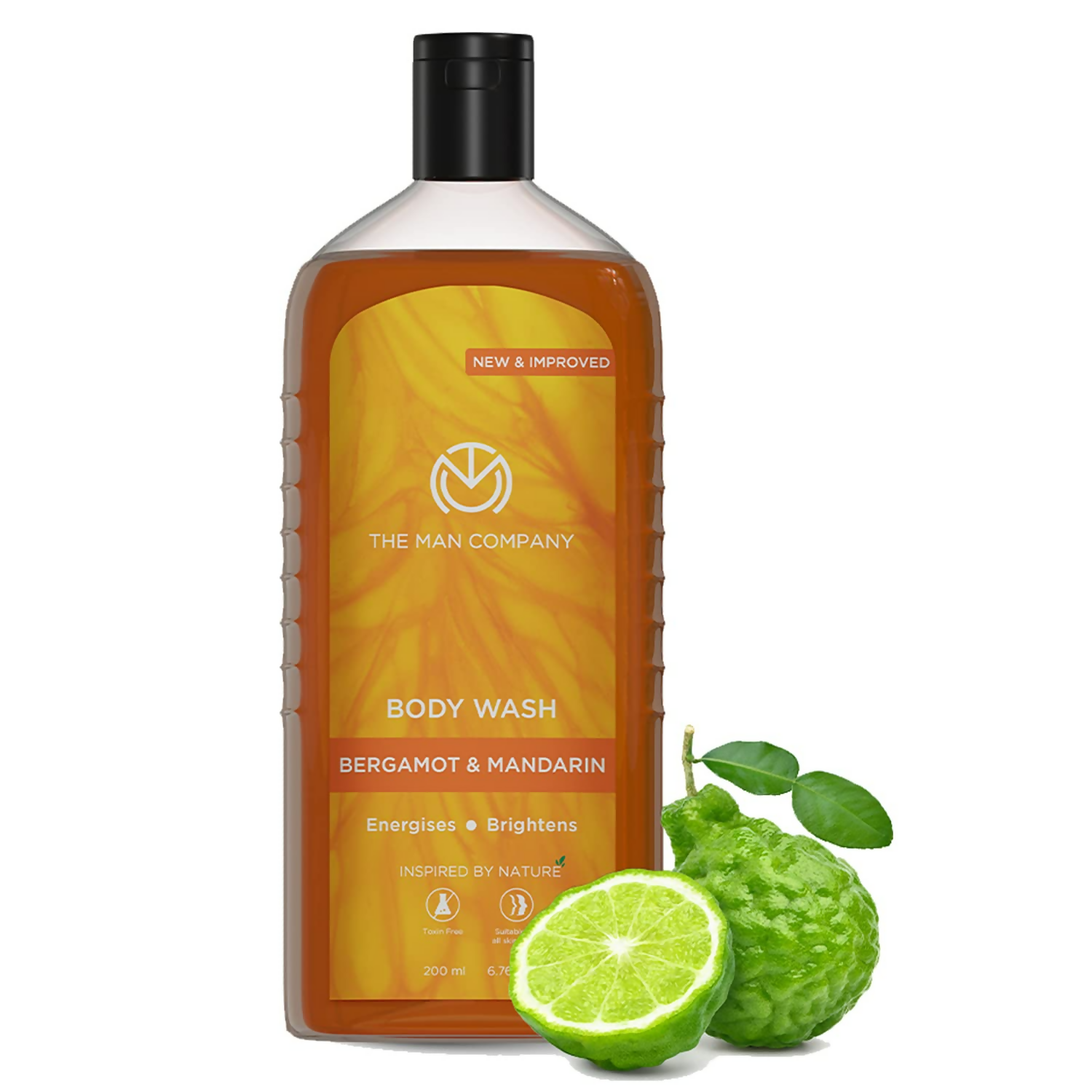 The Man Company Perfumed Body Wash- Bergamot & Mandarin Glowing & Bright Skin With Turmeric & Orange Peel Extract
