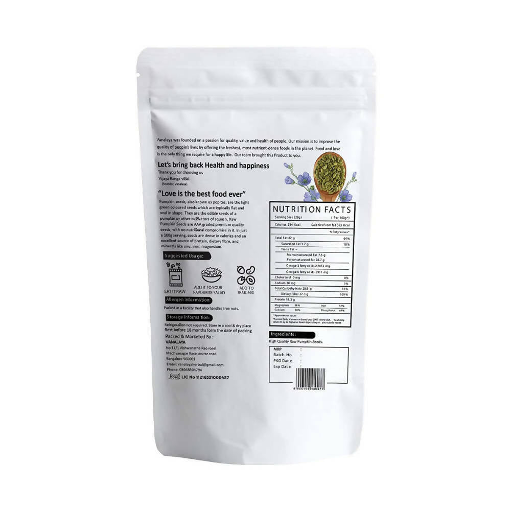 Vanalaya Organic Pumpkin Seeds
