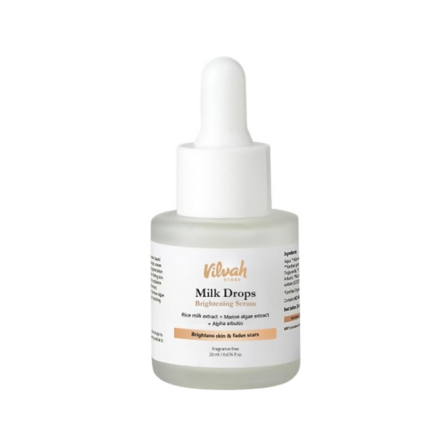 Vilvah Store Milk Drops Brightening Serum With Rice Milk Extract For All Skin Type Hover Image
