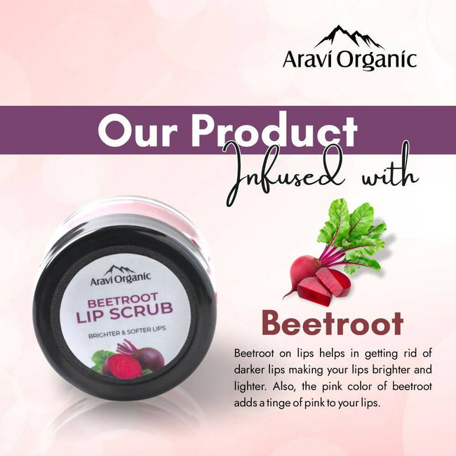 Aravi Organic Beetroot Lip Lightening Scrub Balm Main Image