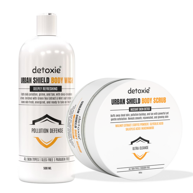 Detoxie Body Wash & Body Scrub Combo - Urban Shield Hover Image