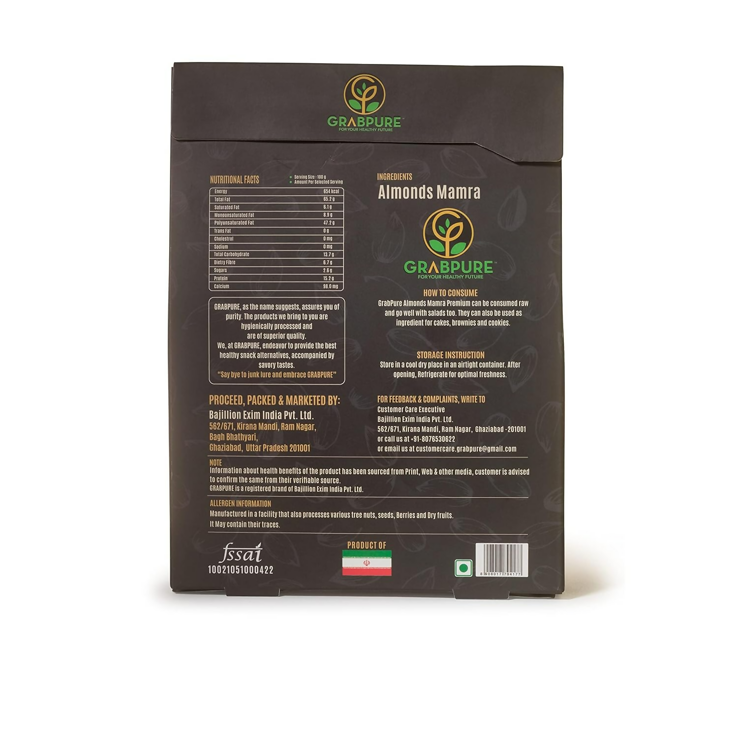 Grabpure Mamra Almonds/Mamra Badam Dry Fruits