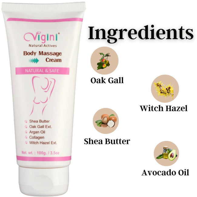 Vigini Natural Actives Bust Breast Body Toner Firming Massage Oil Cream Main Image