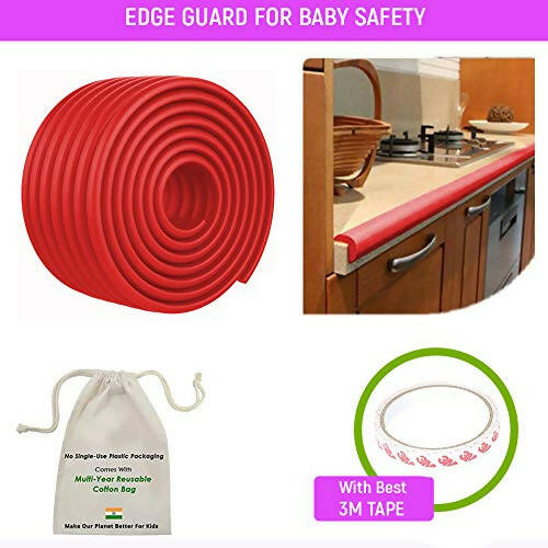 Safe-O-Kid Unique High Density- Prevents From Head Injury Multi-Functional 2 Meter Edge Guard - Red Main Image