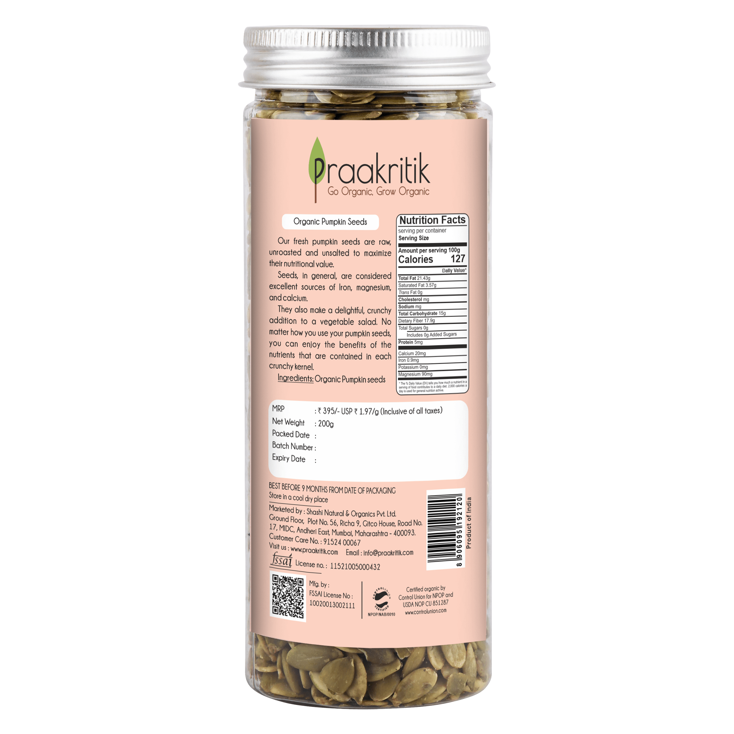 Praakritik Organic Pumpkin seeds