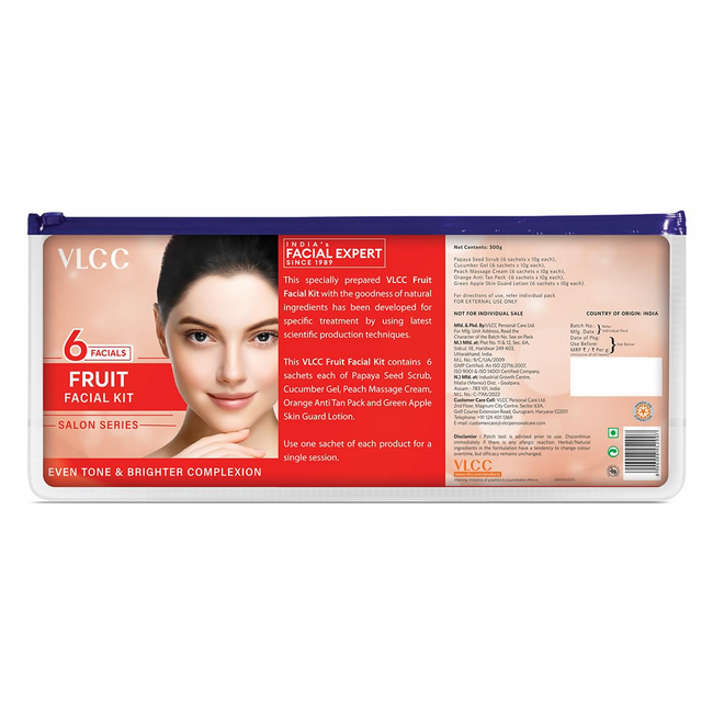 VLCC Salon Series Fruit Facial Kit - (6 Facials) For Lightens Dark Spots & Brightens Skin Tone Hover Image