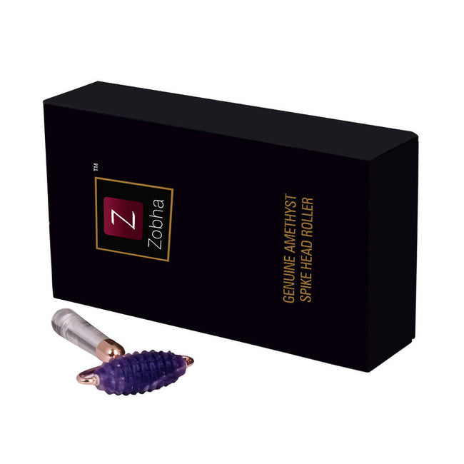 Zobha Genuine Amethyst Spike Head Roller Hover Image
