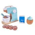 Nesta Toys Wooden Coffee Maker Toy (Blue), Kitchen Cooking Toy, Pretend Play (3+ Years) - 9 Pcs