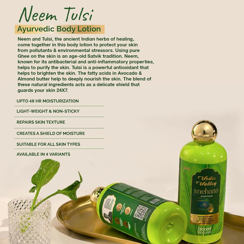 Vedic Valley Neem Tulsi Body Lotion for Women & Men