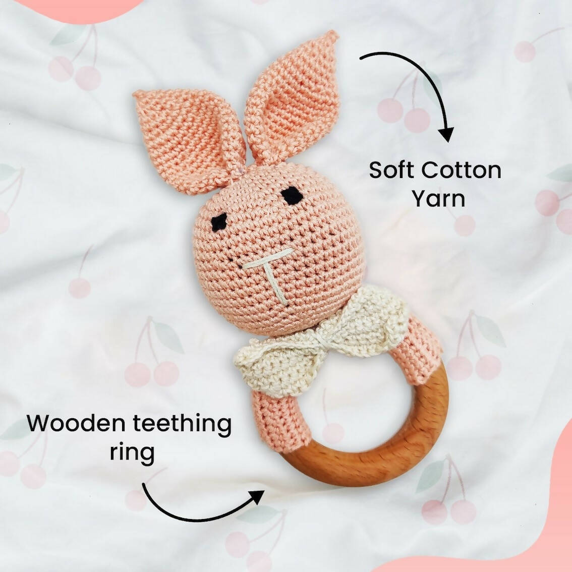 Matoyi Crochet Bunny Toy: Teether For Babies