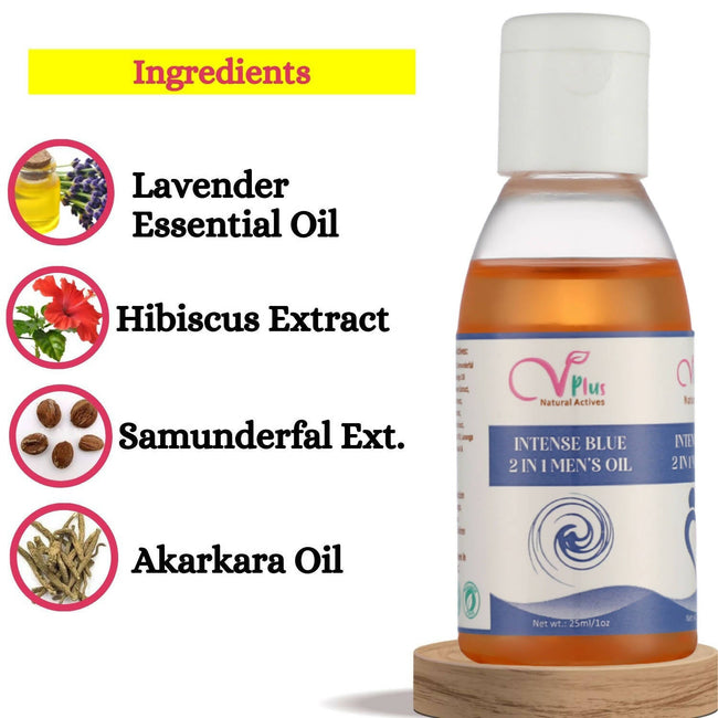 Vigini Plus Natural Actives Intense Blue Men's Stamina Booster Lubricant Delay Oil Main Image