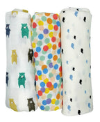 Kindermum Organic Cotton Muslin Swaddle Blanket 110 Cm X 110 Cm - Set Of 3