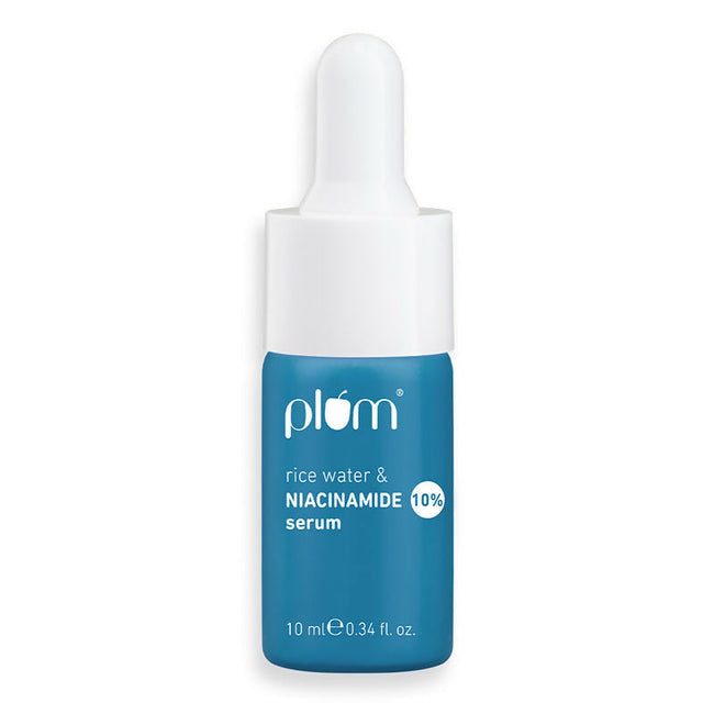 Plum 10% Niacinamide Brightening Face Serum With Rice Water - Fades Blemishes & Dark Spots, Beginner Friendly Hover Image