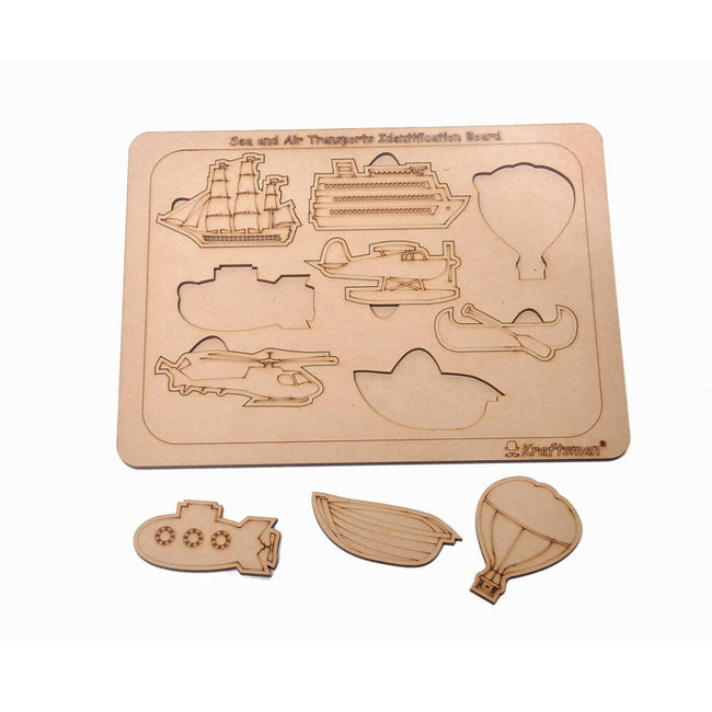 Kraftsman Sea And Air Transport Vehicles Identification Puzzle Board with Color Kit included Main Image