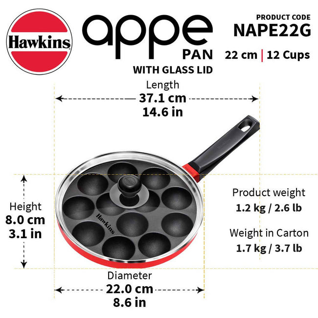 Hawkins Nonstick Appe Pan With Glass Lid Main Image