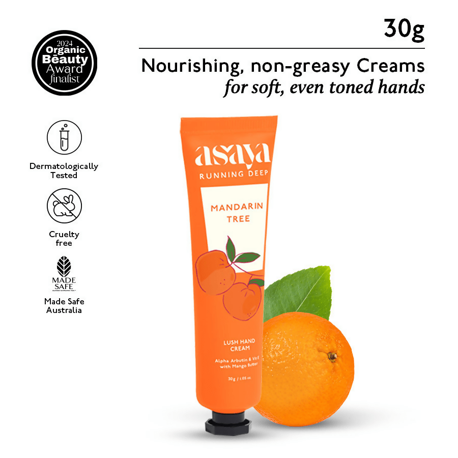 Asaya Mandarin Hand Cream Softens Dry, Rough Hands For Men & Women