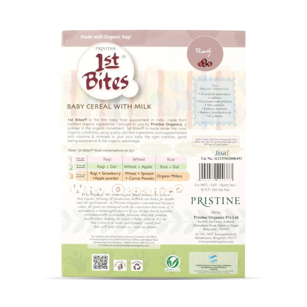 Pristine 1st Bites Baby Cereal Stage-1 Organic Ragi