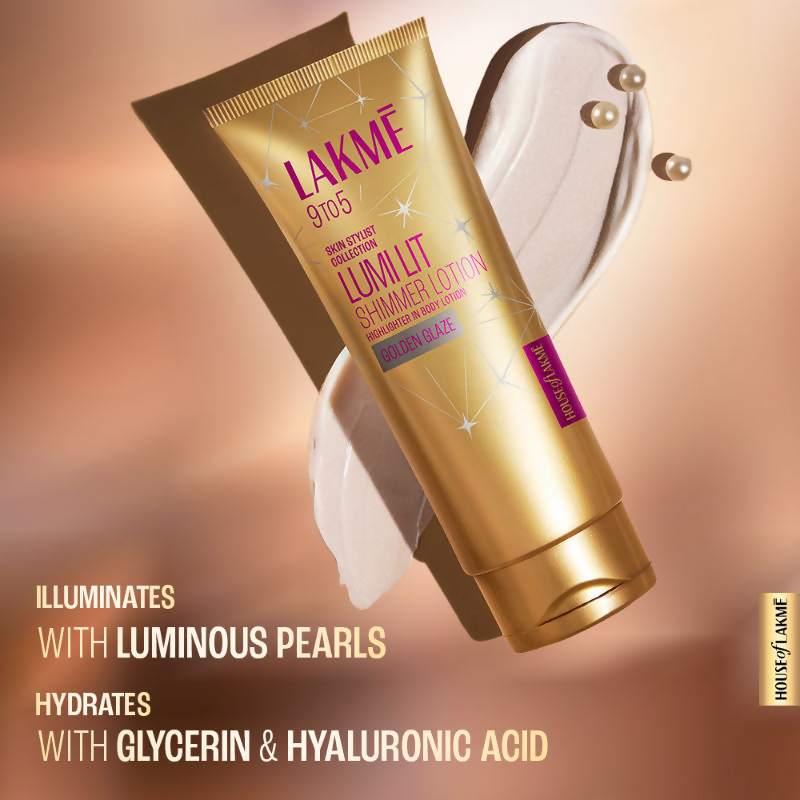 Lakme Lumi Lit Lotion Body Highlighter & Strobe Cream - Gold