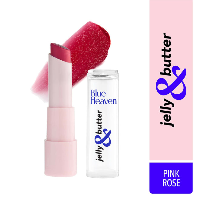 Blue Heaven Jelly & Butter Lip Balm - Pink Rose, infused with Shea Butter & Vitamin E, Fades Pigmentation Main Image
