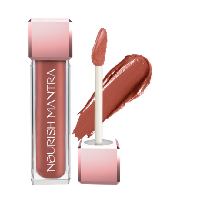 Nourish Mantra Liquid lipstick Creamy Matte with SPF / Water Proof, Smudge Proof Shade-Natkhat Berry Hover Image