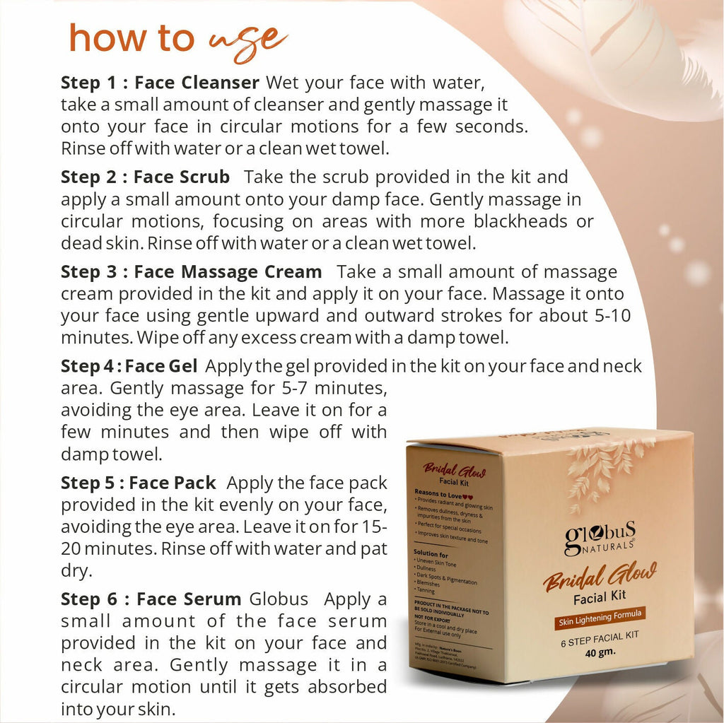 Globus Naturals Illuminating Bridal Glow 6 Step Facial Kit