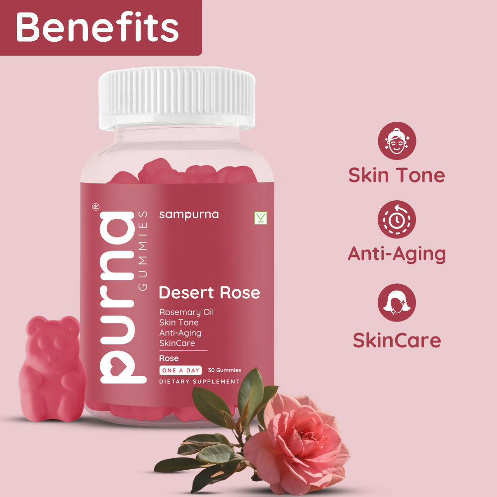 Purna Rosemary Oil Gummies - Rose