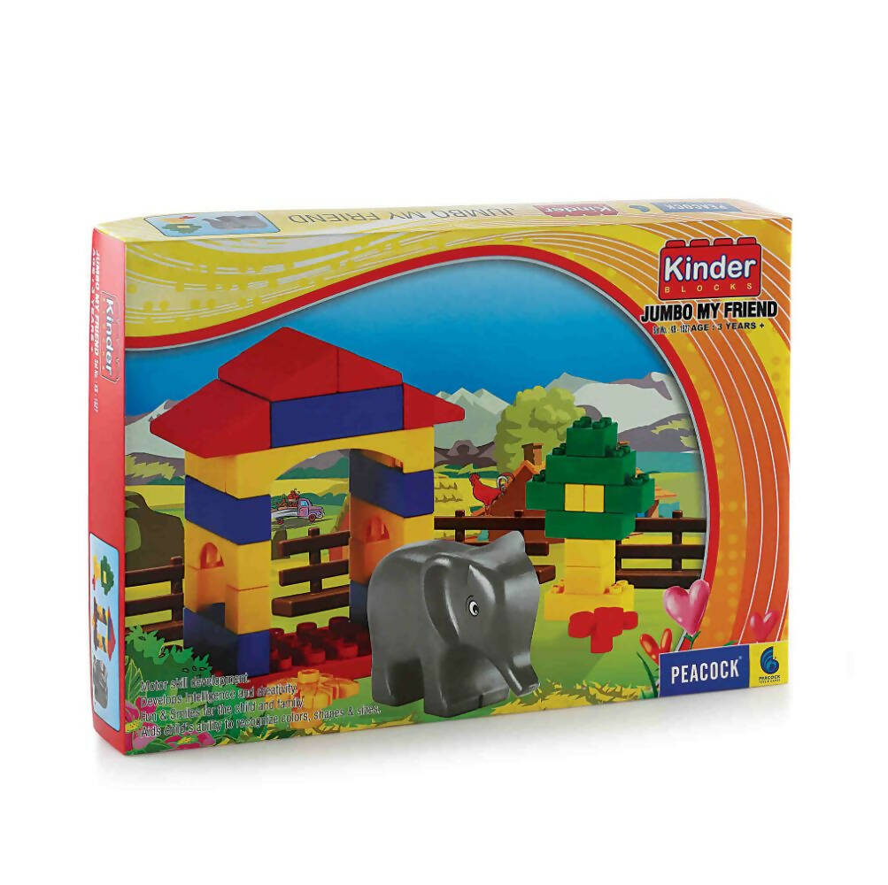 Peacock Jumbo My Friend Learning & Educational Building Interlocking Blocks Set For Kids