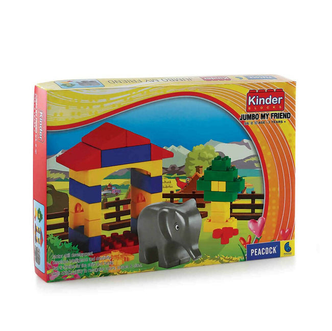 Peacock Jumbo My Friend Learning & Educational Building Interlocking Blocks Set For Kids Hover Image