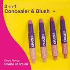 Swiss Beauty Craze Twosome Face Stick 2-In-1 Beauty Wand Concealer and Blush - 4 Deep - Pink