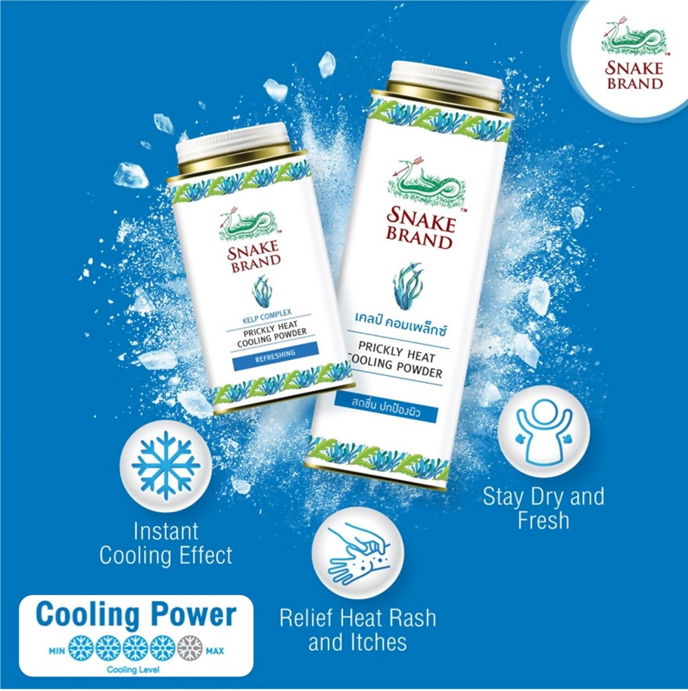 Snake Brand Refreshing Kekp Complex Prickly Heat Cooling Talcum Powder