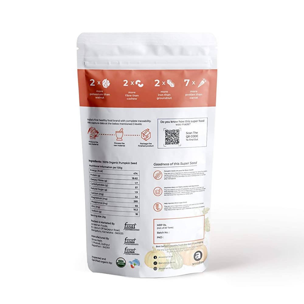 Anveshan Organic Raw Pumpkin Seeds