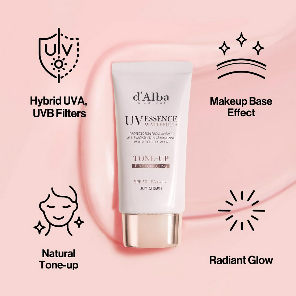 d'Alba Piedmont Italian White Truffle Waterfull Tone-Up Sunscreen Vegan Skincare Tinted Moisturizer With Spf 50+ Pa+++