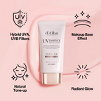 d'Alba Piedmont Italian White Truffle Waterfull Tone-Up Sunscreen Vegan Skincare Tinted Moisturizer With Spf 50+ Pa+++