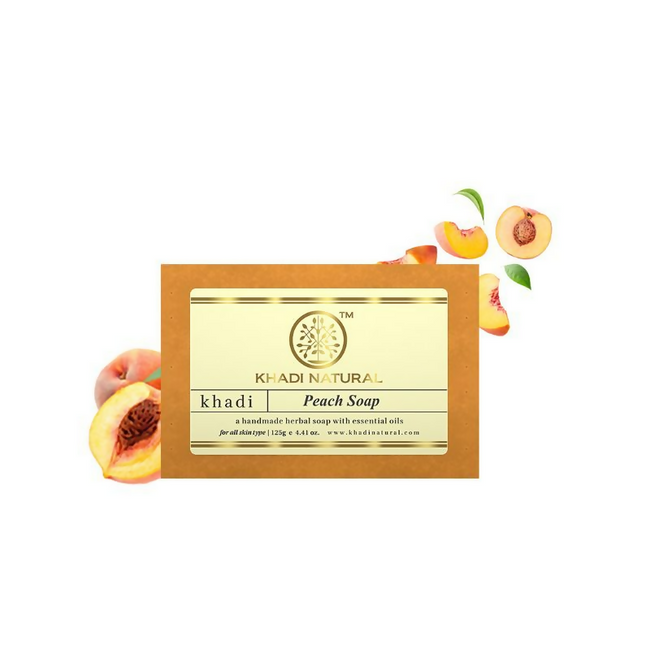 Khadi Natural Peach Handmade Soap Hover Image