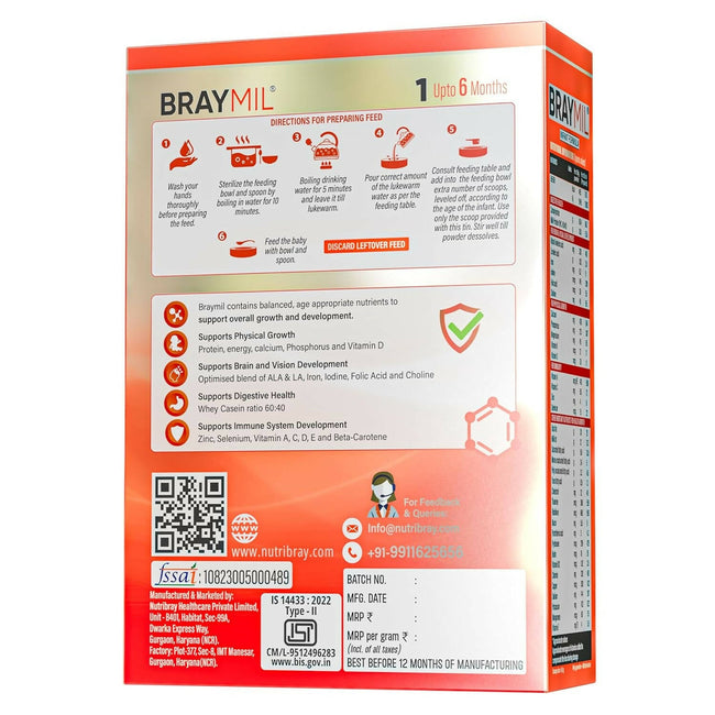 Braymil 1 Infant Formula Milk Powder (Upto 6 Months) Main Image