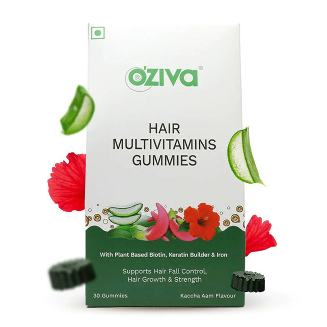 OZiva Biotin Hair Multivitamins Gummies-Kaccha Aam Flavor Main Image