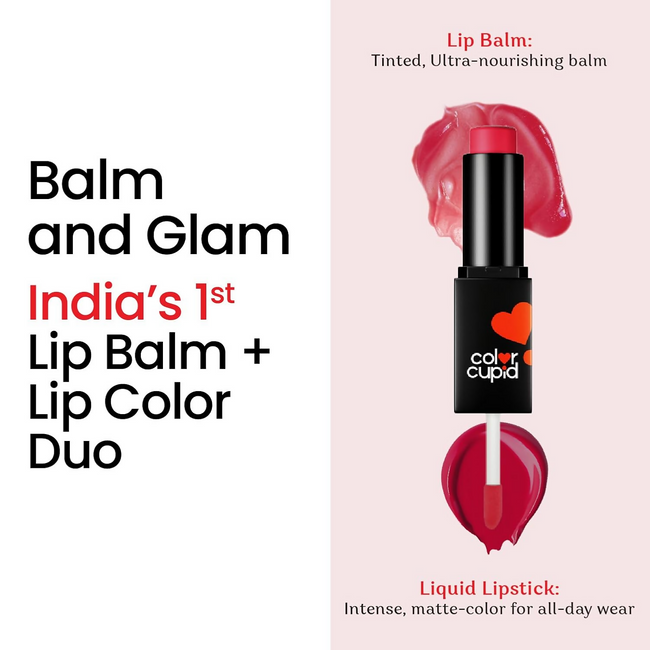 Color Cupid 2 in 1 Tinted Lip Balm + Liquid Lipstick - Red & Reign Main Image