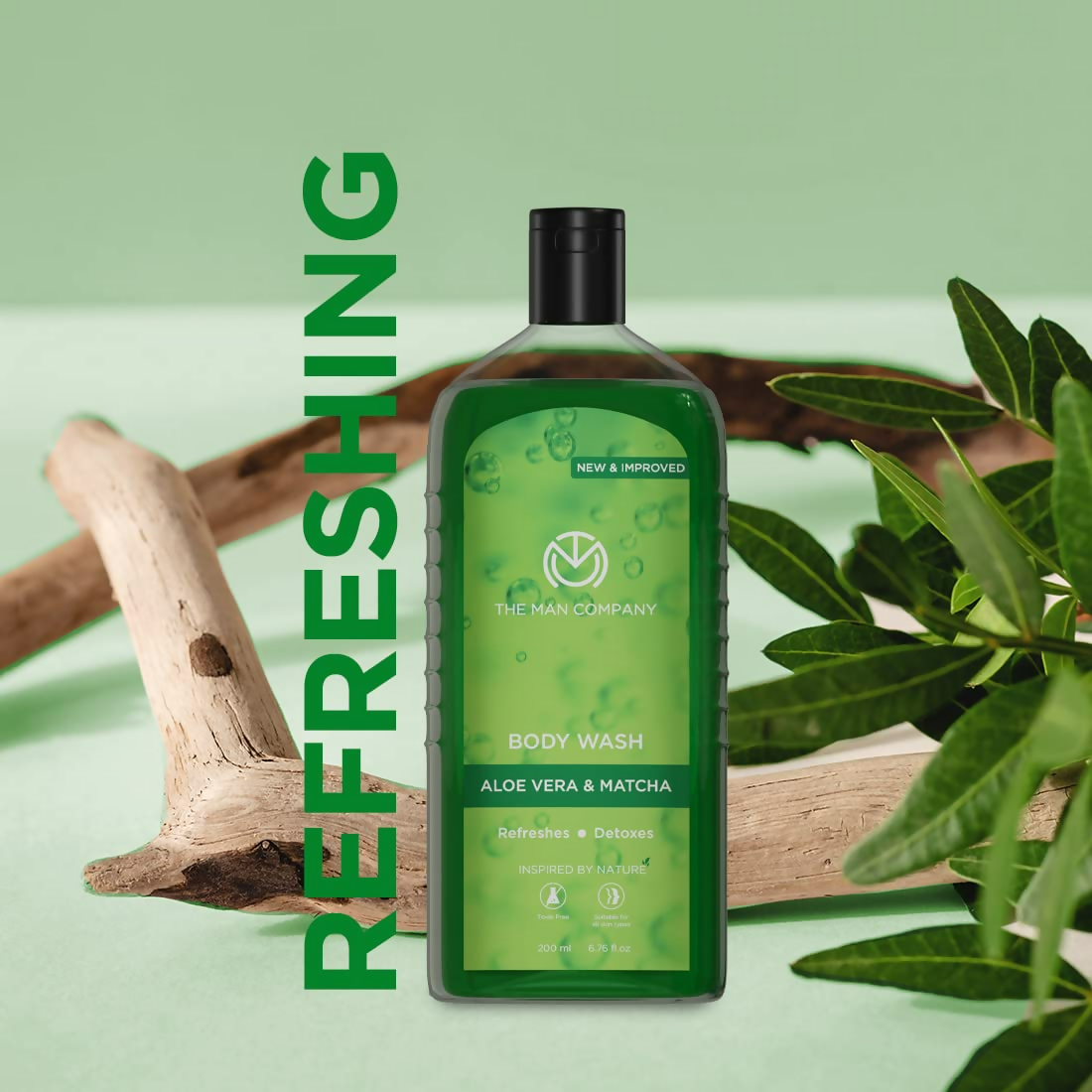The Man Company Aloe Vera & Matcha Body Wash For Glowing & Smooth Skin Enriched With Green Tea & Moringa Leaf Extract