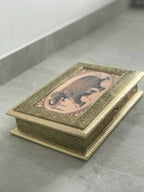 SK Mithaii | Assorted Rajasthani Elephant Design Dry Fruit Box | Almonds | Apricots | Figs | Black Resins |4 Partition